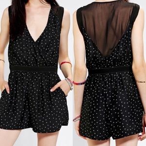 Silence & Noise Black Sheer Back Romper
